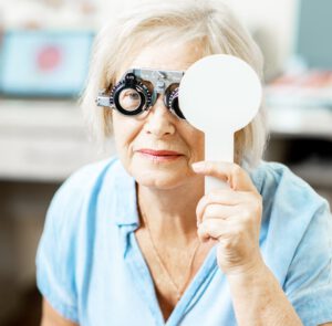 mature woman eye exam