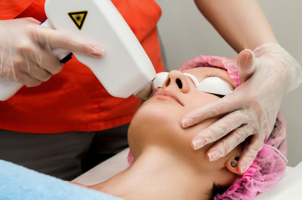 A person receiving IPL treatment to manage their dry eye symptoms
